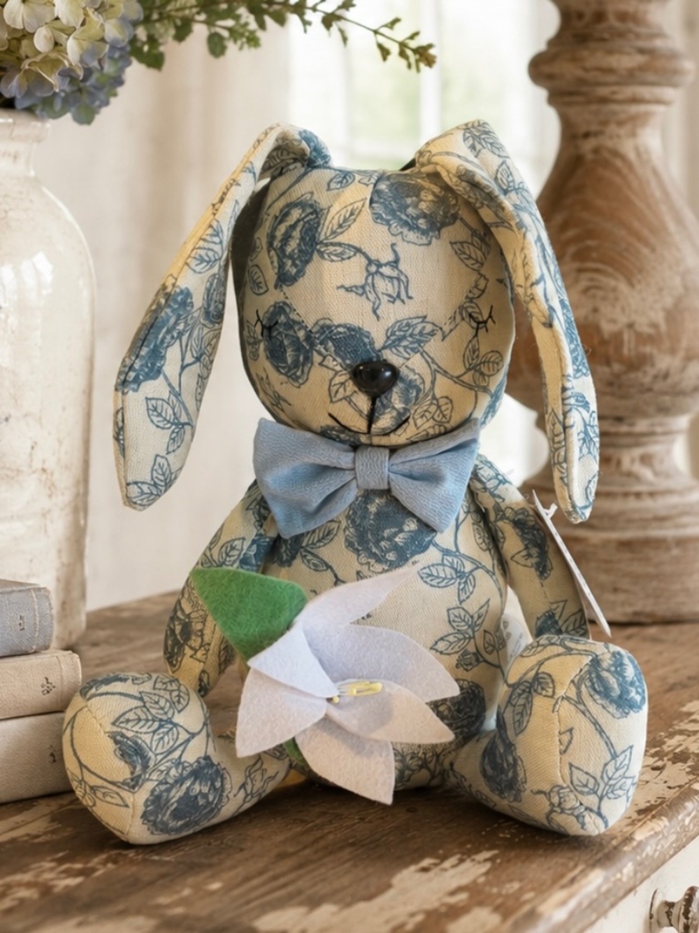 NWT Bridgerton meets country farmhouse style - Blue and beige sweet bunny decor